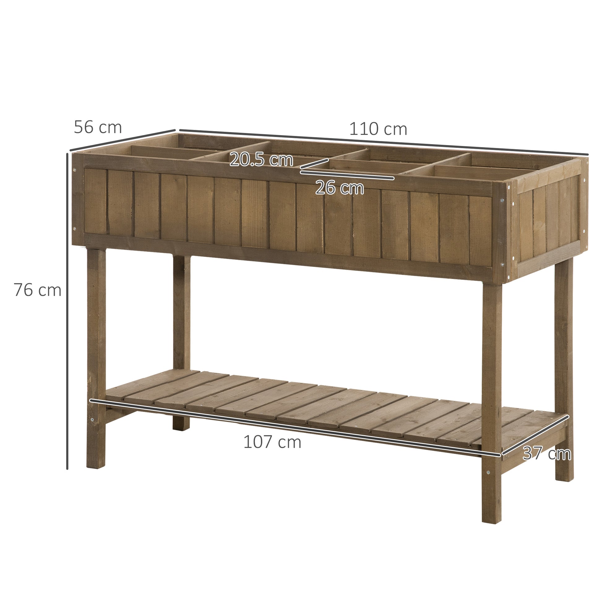 outsunny-wooden-planter-raised-bed-container-garden-plant-stand-bed-8-boxes-110l-x-46w-x-76hcm-brown