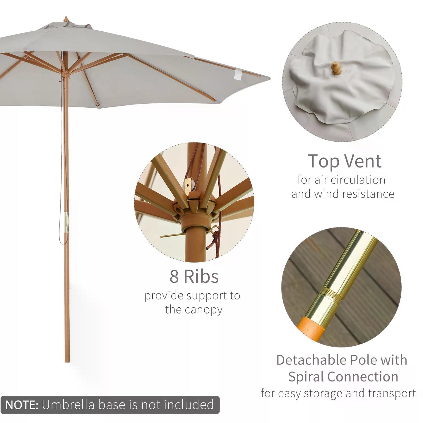 outsunny-3m-fir-wooden-garden-parasol-bamboo-sun-shade-patio-outdoor-umbrella-canopy-grey