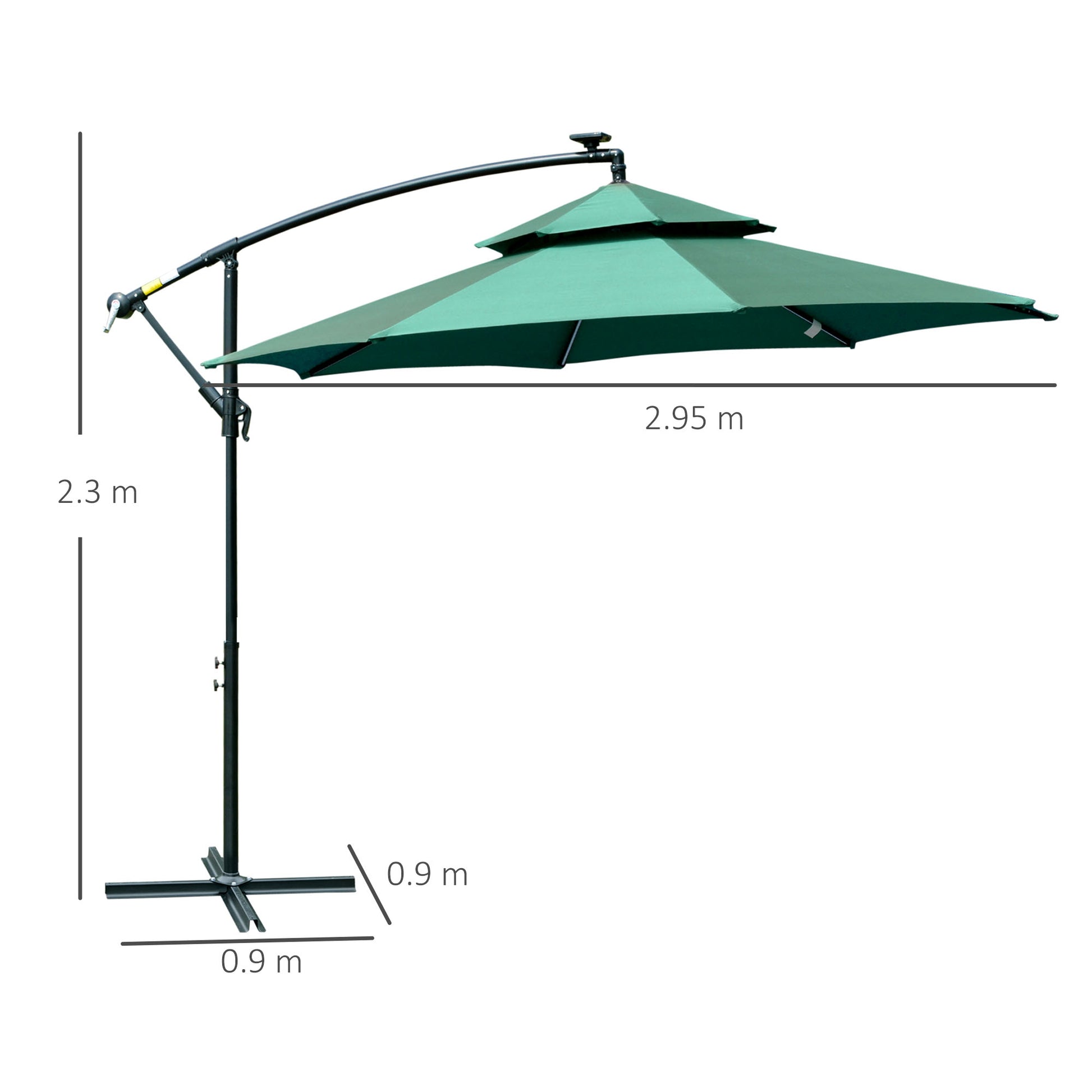 outsunny-3m-cantilever-parasol-banana-hanging-umbrella-with-double-roof-led-solar-lights-crank-8-sturdy-ribs-and-cross-base-green