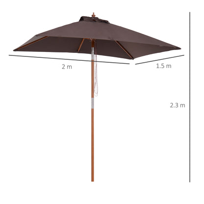 outsunny-2m-x-1-5m-patio-parasol-garden-umbrellas-sun-umbrella-bamboo-sunshade-canopy-outdoor-backyard-furniture-fir-wooden-pole-6-ribs-tilt-mechanism