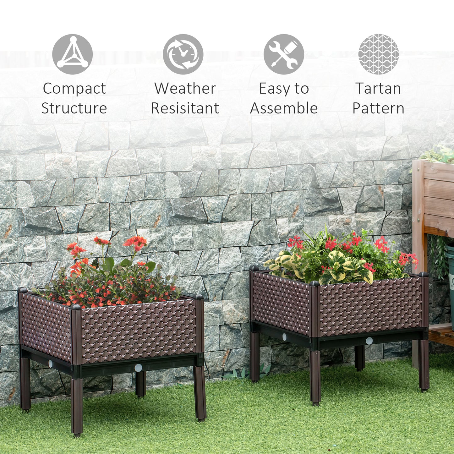 outsunny-50cm-x-50cm-x-46-5cm-set-of-2-garden-raised-bed-elevated-planter-box-flower-vegetables-planting-container-with-self-watering-design