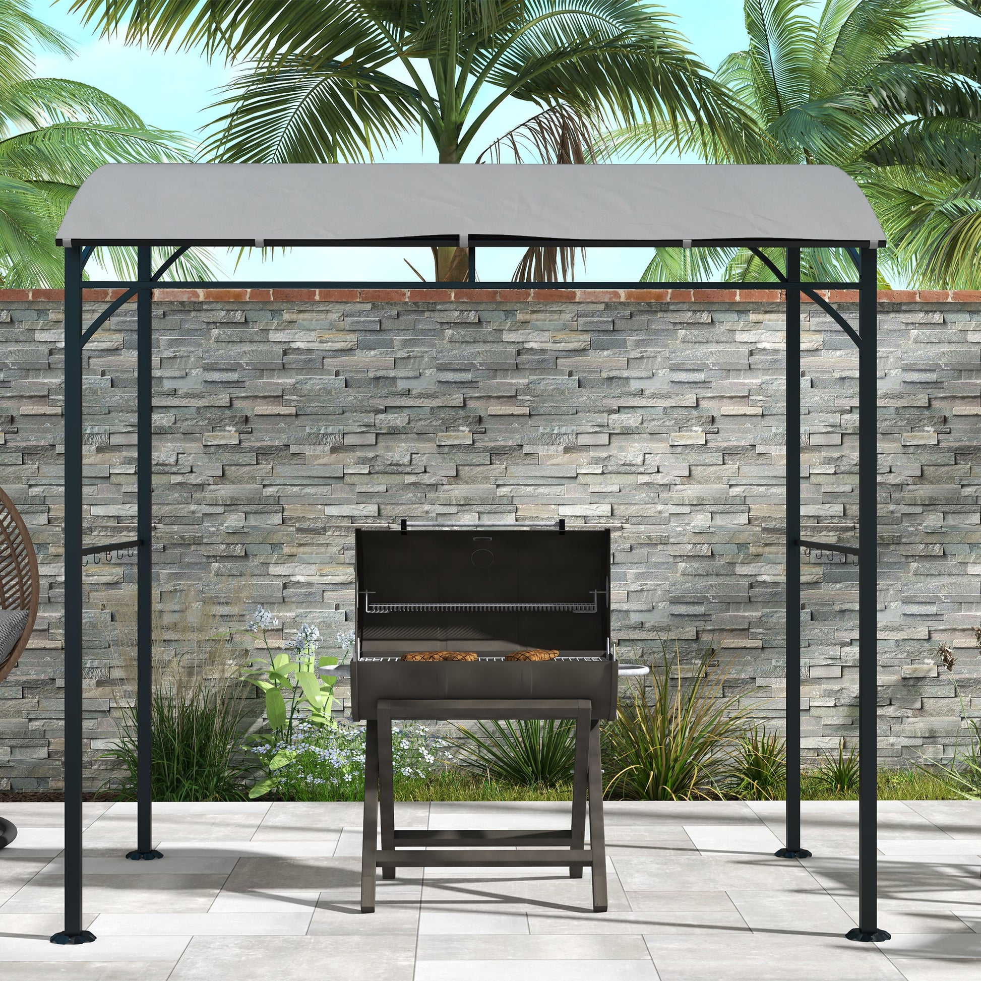 outsunny-2-2-x-1-5-m-bbq-grill-gazebo-tent-garden-grill-with-metal-frame-curved-canopy-and-10-hooks-outdoor-sun-shade-grey