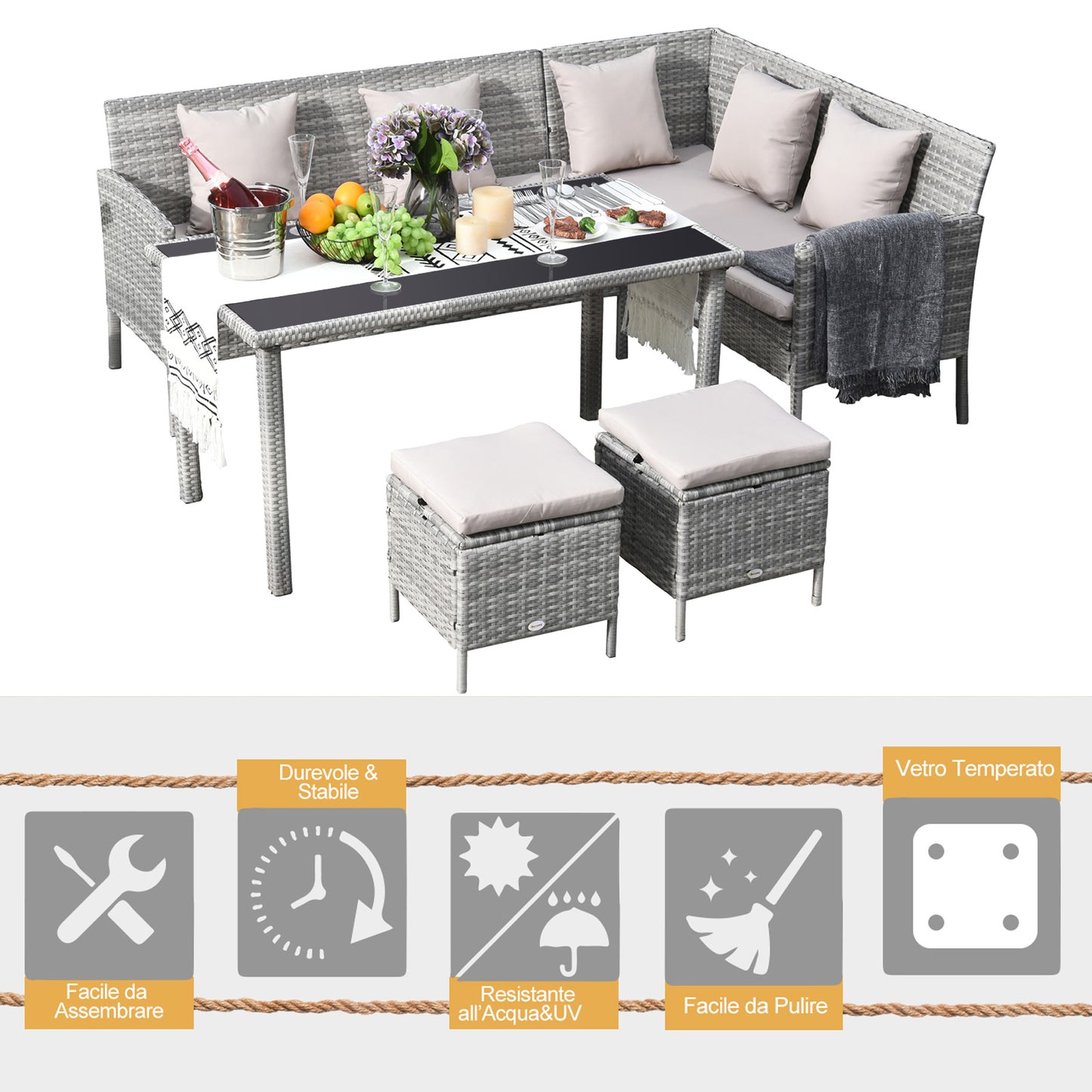 outsunny-6-seater-garden-outdoor-patio-rattan-corner-dining-set-wicker-sofa-foot-stool-dining-table-with-white-cushions-mixed-grey