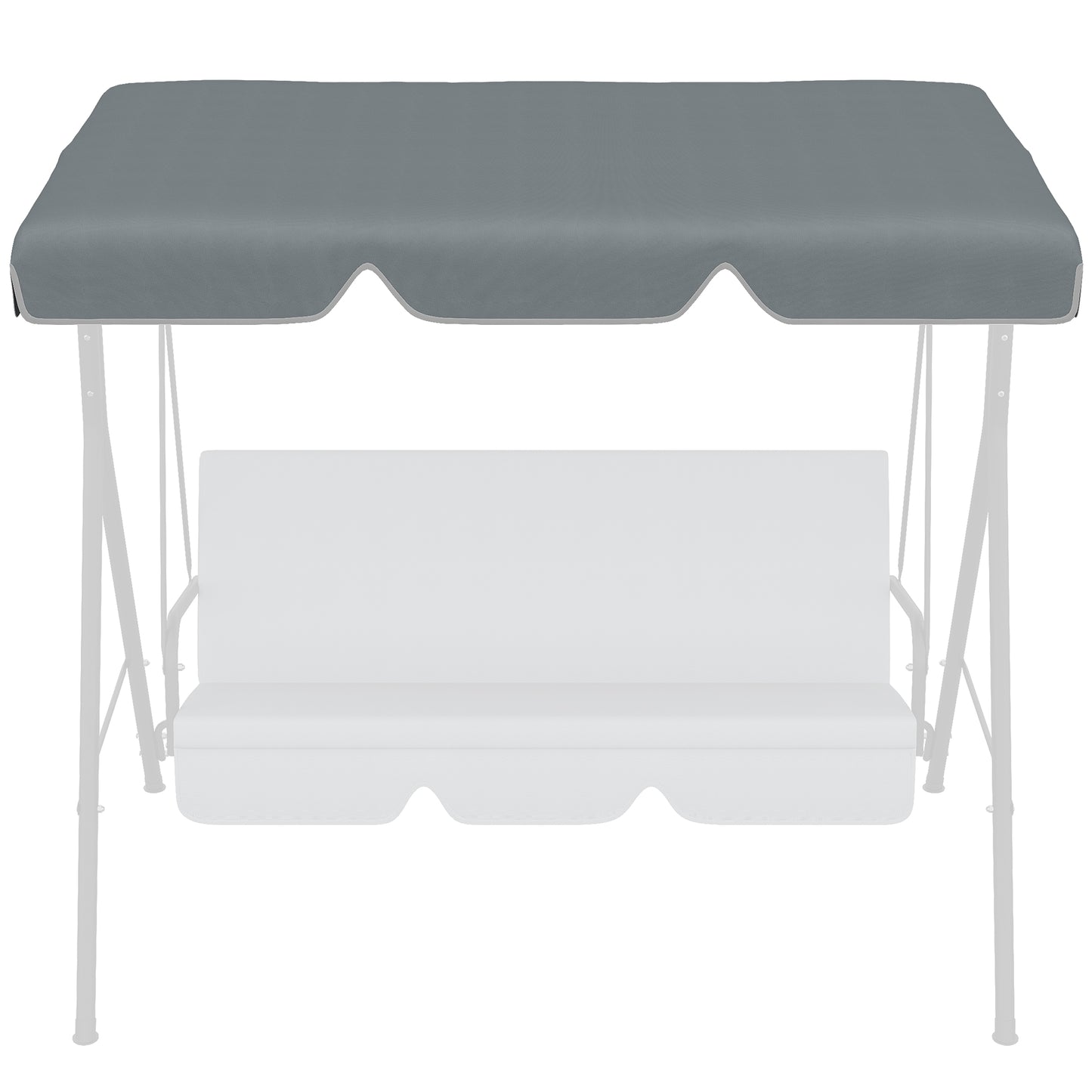 outsunny-garden-swing-canopy-replacement-2-seater-with-tubular-framework-swing-seat-replacement-cover-uv50-sun-shade-canopy-only-dark-grey