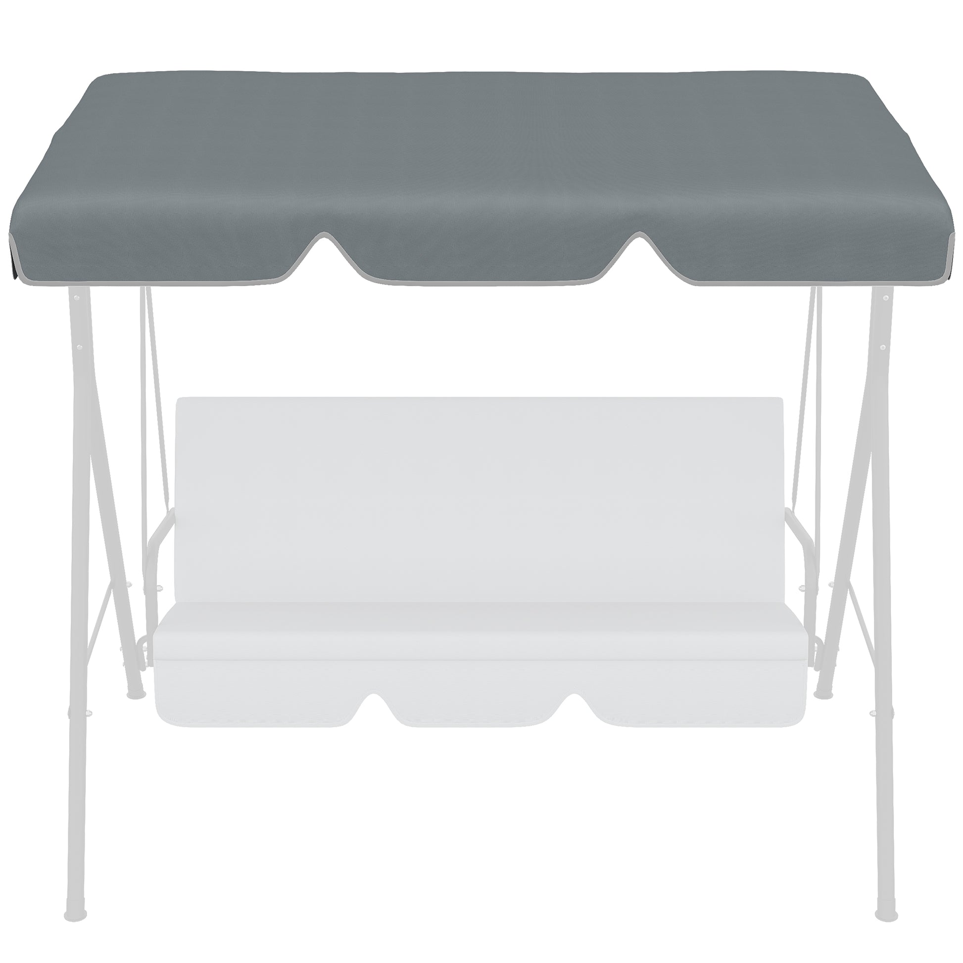 outsunny-garden-swing-canopy-replacement-2-seater-with-tubular-framework-swing-seat-replacement-cover-uv50-sun-shade-canopy-only-dark-grey