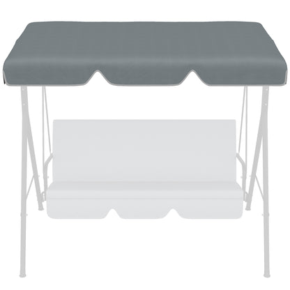 outsunny-garden-swing-canopy-replacement-2-seater-with-tubular-framework-swing-seat-replacement-cover-uv50-sun-shade-canopy-only-dark-grey