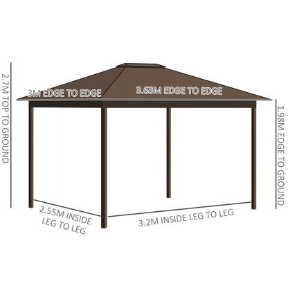 outsunny-3-6-x-3m-outdoor-hardtop-gazebo-metal-roof-patio-gazebo-with-aluminum-frame-mesh-nettings-curtains-roomy-interior-space-brown