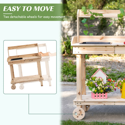 outsunny-garden-potting-bench-table-wooden-work-station-outdoor-planting-workbench-with-2-wheels-sink-drawer-large-storage-spaces-92x45x119cm