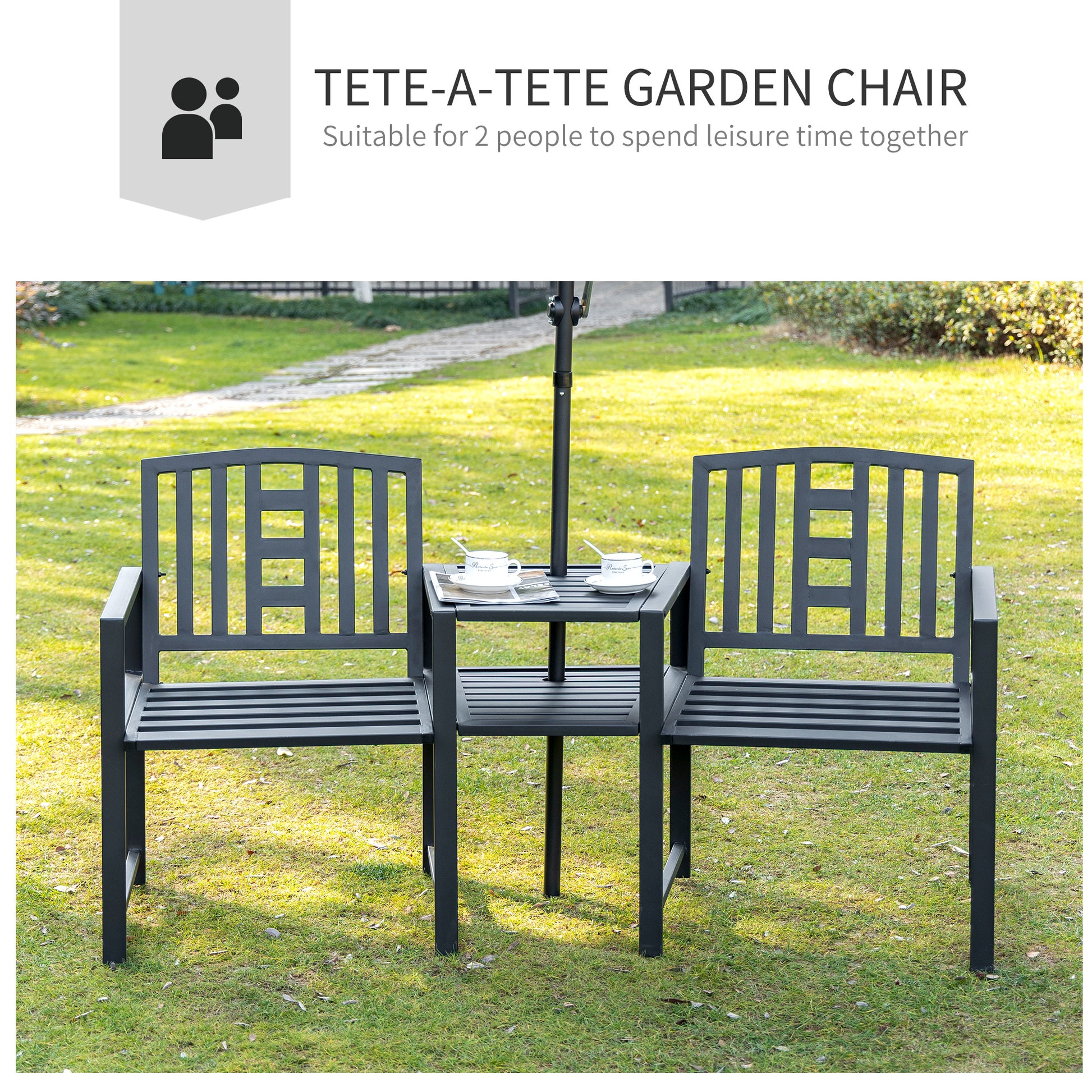 outsunny-patio-tete-a-tete-chair-2-seat-bench-middle-coffee-table-w-umbrella-hole-for-outdoors-decorative-slatted-design-steel-frame-black