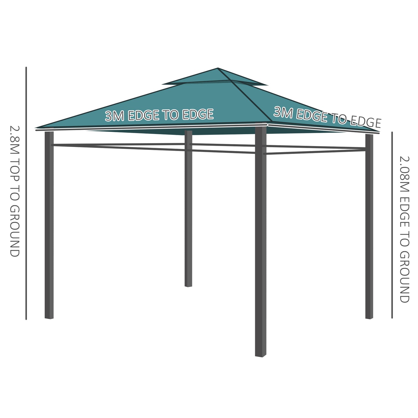 outsunny-3m-x-3m-metal-garden-gazebo-marquee-party-tent-patio-canopy-pavilion-sidewalls-green