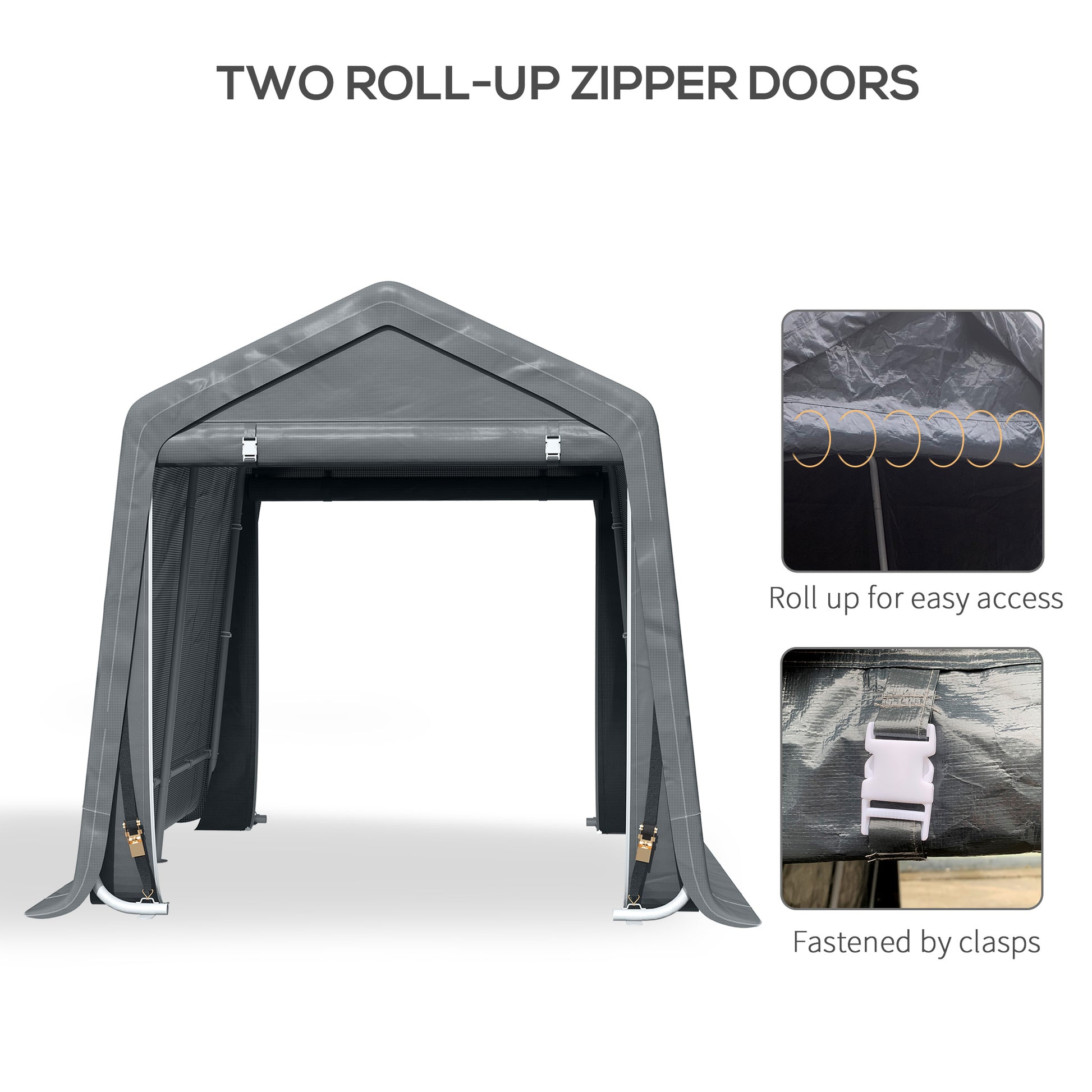 outsunny-garden-storage-tent-heavy-duty-bike-shed-patio-storage-shelter-w-metal-frame-and-double-zipper-doors-2-8m-x-2-4m-x-2-4m-dark-grey