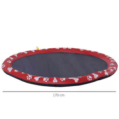 PawHut Splash Pad Sprinkler Mat for Pets Dog Bath Pool Water Game Mat Outdoor