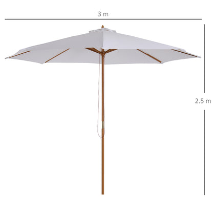 outsunny-3m-fir-wooden-parasol-garden-umbrellas-8-ribs-bamboo-sun-shade-patio-outdoor-umbrella-canopy-cream-white