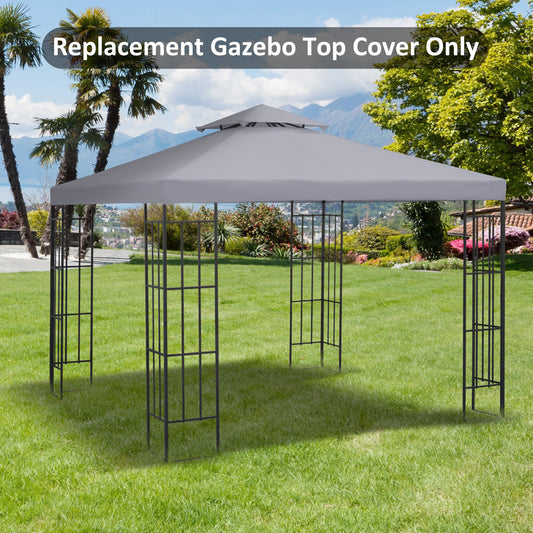 outsunny-3-x-3m-gazebo-canopy-roof-top-replacement-cover-spare-part-light-grey-top-only