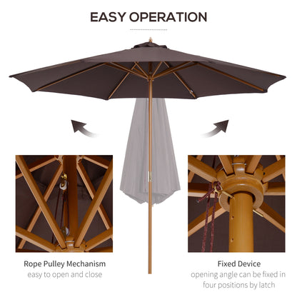 outsunny-3m-bamboo-wooden-market-patio-umbrella-garden-parasol-outdoor-sunshade-canopy-8-ribs-coffee