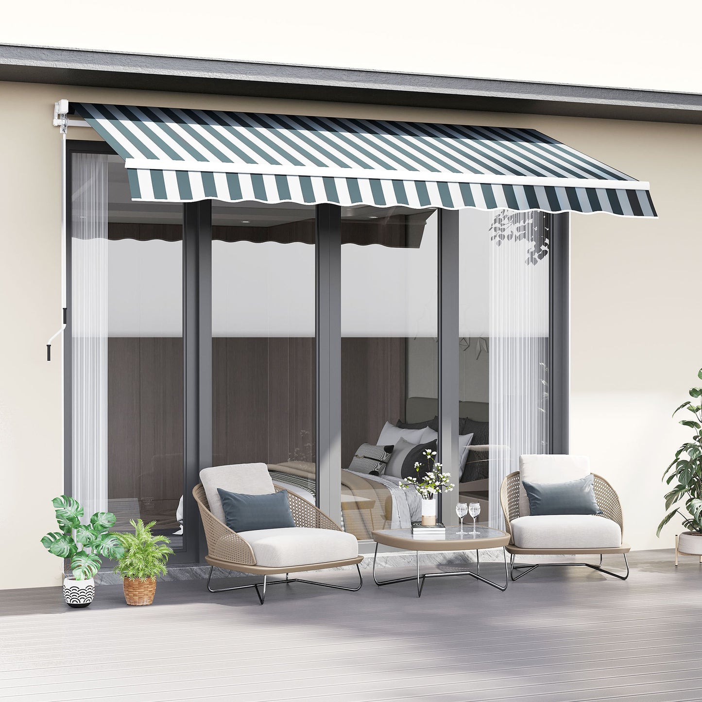 outsunny-2-5m-x-2m-garden-patio-manual-awning-canopy-sun-shade-shelter-retractable-with-winding-handle-green-white