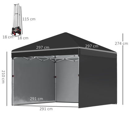 outsunny-3-x-3-m-pop-up-gazebo-event-shelter-height-adjustable-party-tent-with-2-sidewalls-weight-bags-and-wheeled-bag