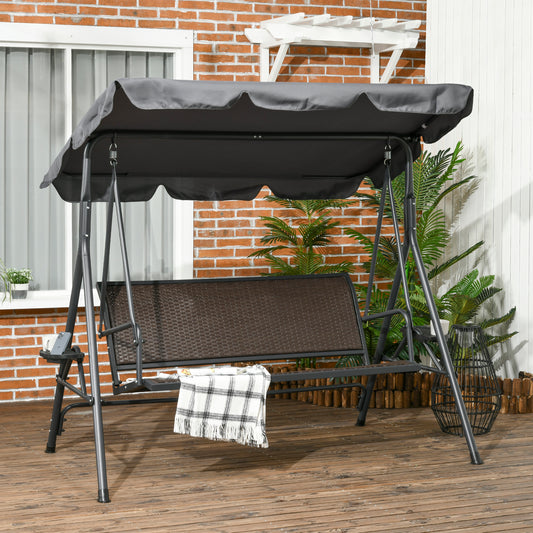 outsunny-3-seater-swing-chair-garden-swing-seat-bench-with-adjustable-canopy-rattan-seat-and-steel-frame-for-patio-yard