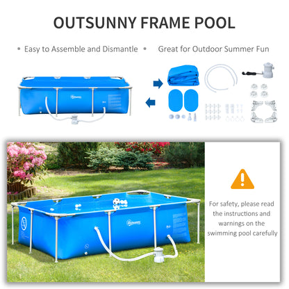 outsunny-steel-frame-pool-with-filter-pump-and-filter-cartridge-rust-resistant-above-ground-pool-with-reinforced-sidewalls-252-x-152-x-65cm-blue