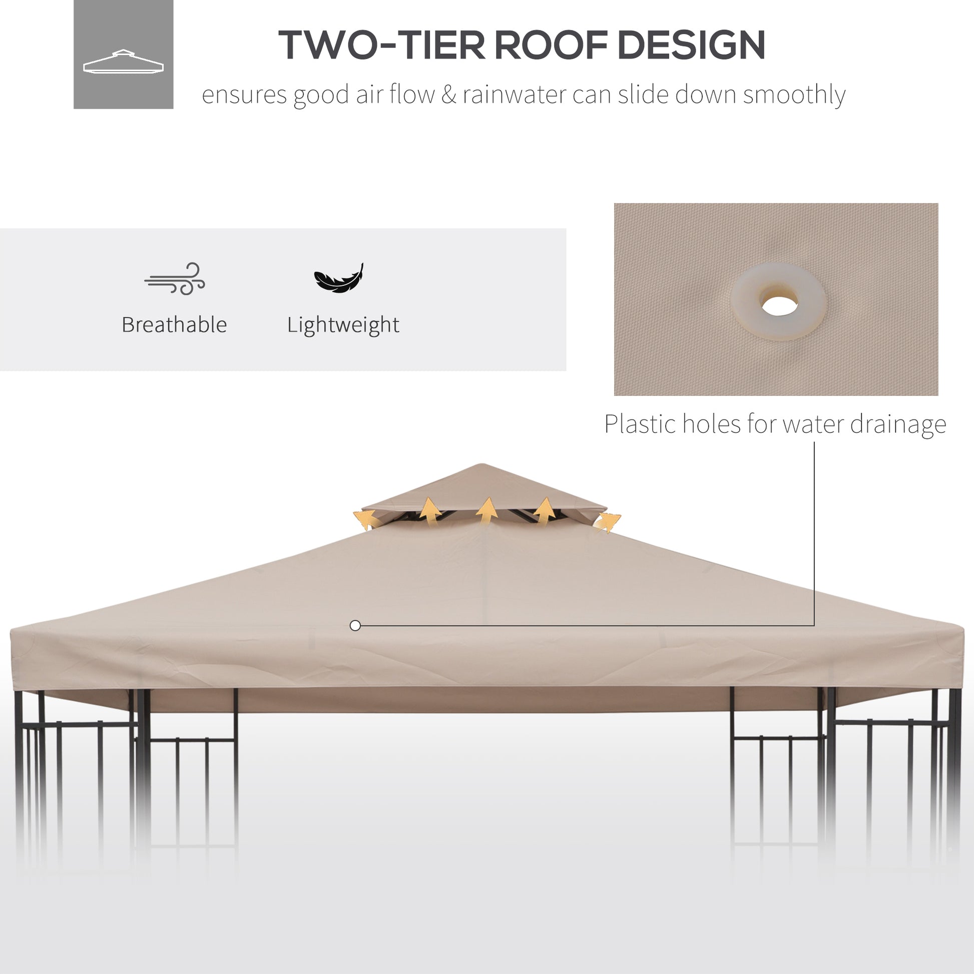 outsunny-3-x-3m-canopy-top-cover-for-double-tier-gazebo-gazebo-replacement-pavilion-roof-deep-beige-top-only