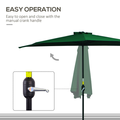 outsunny-3m-half-parasol-semi-round-umbrella-patio-metal-frame-crank-handle-for-balcony-no-base-included-green