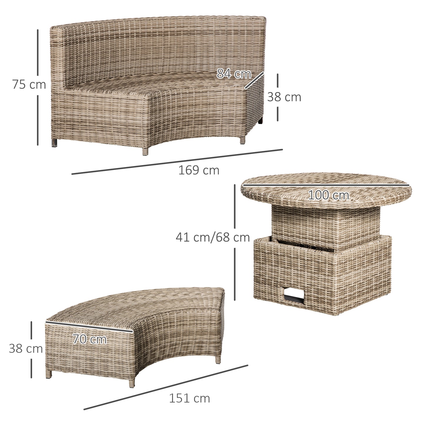 outsunny-6-seater-outdoor-pe-rattan-patio-furniture-set-lounge-chair-round-daybed-liftable-coffee-table-conversation-set-w-olefin-cushion-grey