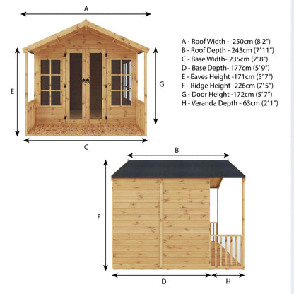 8 X 8 Premium Wessex Summerhouse