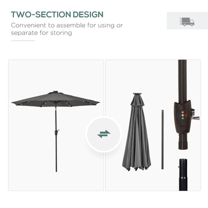 outsunny-garden-24-led-light-parasol-outdoor-tilt-sun-umbrella-patio-club-party-event-manual-sun-shade-w-hand-crank-grey