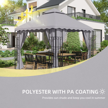 outsunny-3-x-3-m-gazebo-canopy-replacement-covers-2-tier-gazebo-roof-replacement-top-only-light-grey