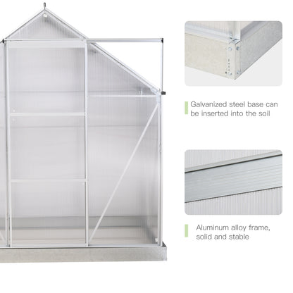 outsunny-walk-in-greenhouse-polycarbonate-panels-aluminium-frame-w-sliding-door-adjustable-window-inner-area-plant-flower-grow-6-x-4-ft