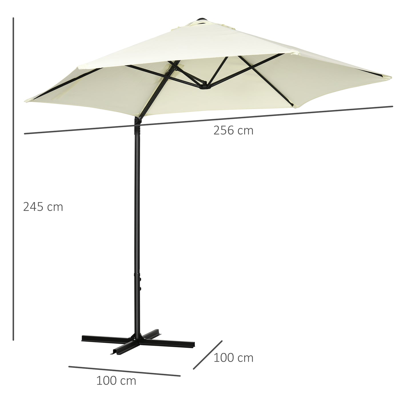 outsunny-2-5m-garden-cantilever-parasol-with-360-rotation-offset-roma-patio-umbrella-hanging-sun-shade-canopy-shelter-with-cross-base-beige