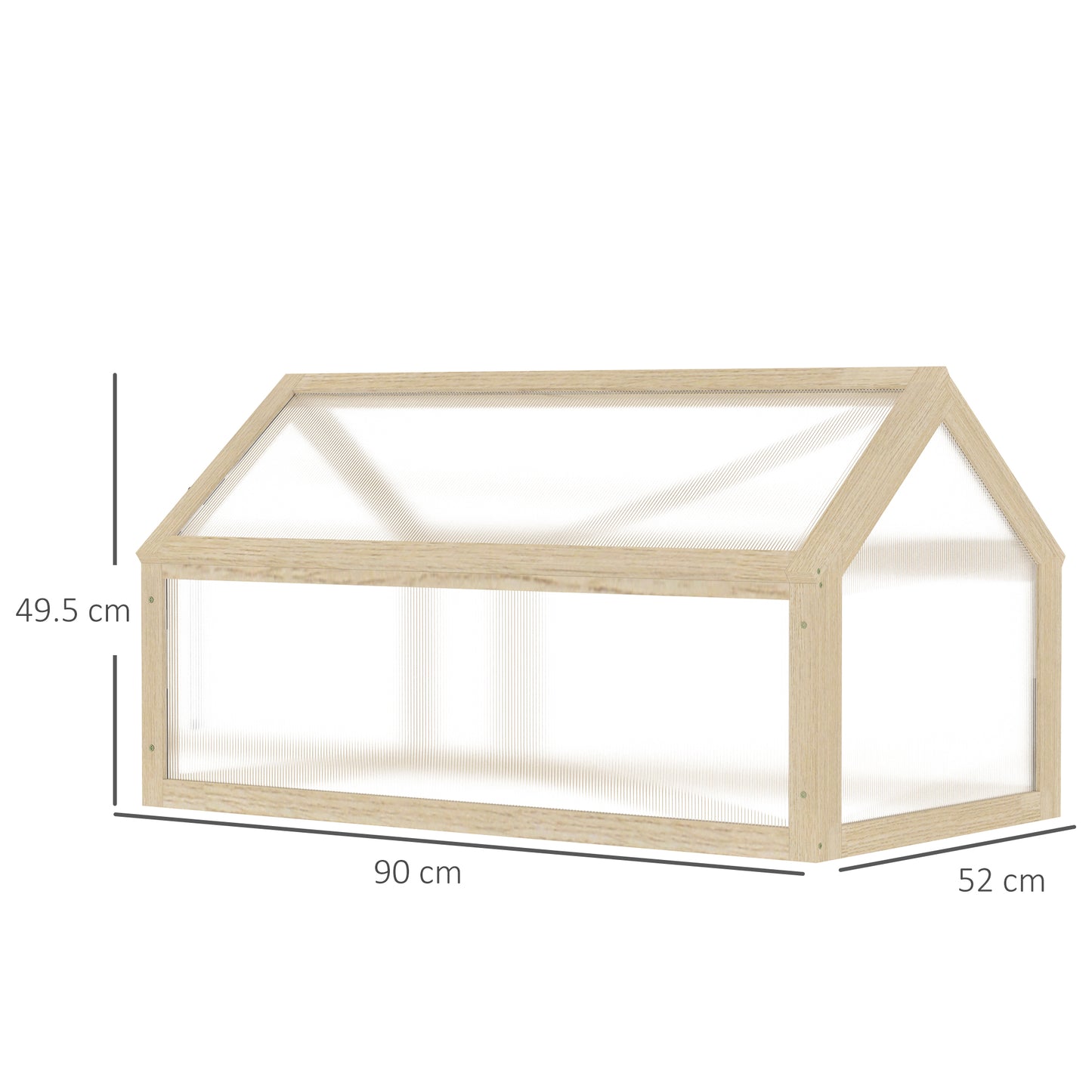 outsunny-wooden-cold-frame-greenhouse-garden-polycarbonate-grow-house-with-openable-top-for-flowers-vegetables-plants-90-x-52-x-50cm-natural