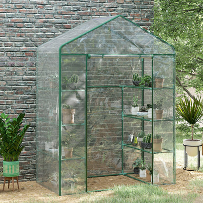 outsunny-4-tiers-8-shelves-metal-frame-walk-in-portable-greenhouse-transparent-143-l-x-73w-x-195h-cm