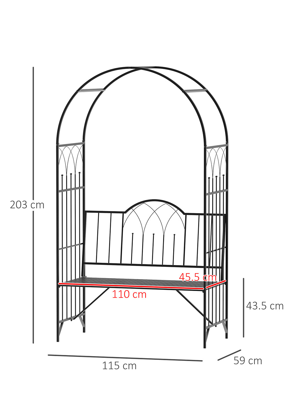 outsunny-garden-metal-arch-bench-outdoor-patio-rose-trellis-arbour-pergola-for-climbing-plant-antique-style-2-seater-chair-black