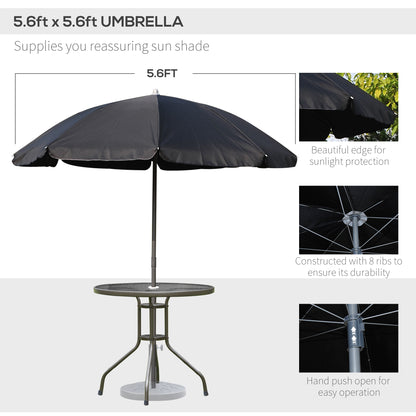 outsunny-6-pcs-garden-patio-furniture-set-bistro-set-texteline-folding-chairs-table-parasol-black