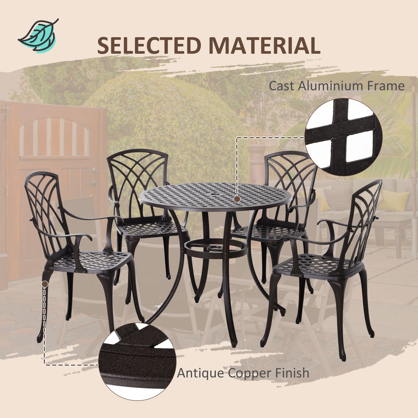 outsunny-cast-aluminium-4-seater-outdoor-garden-table-chair-set-brown