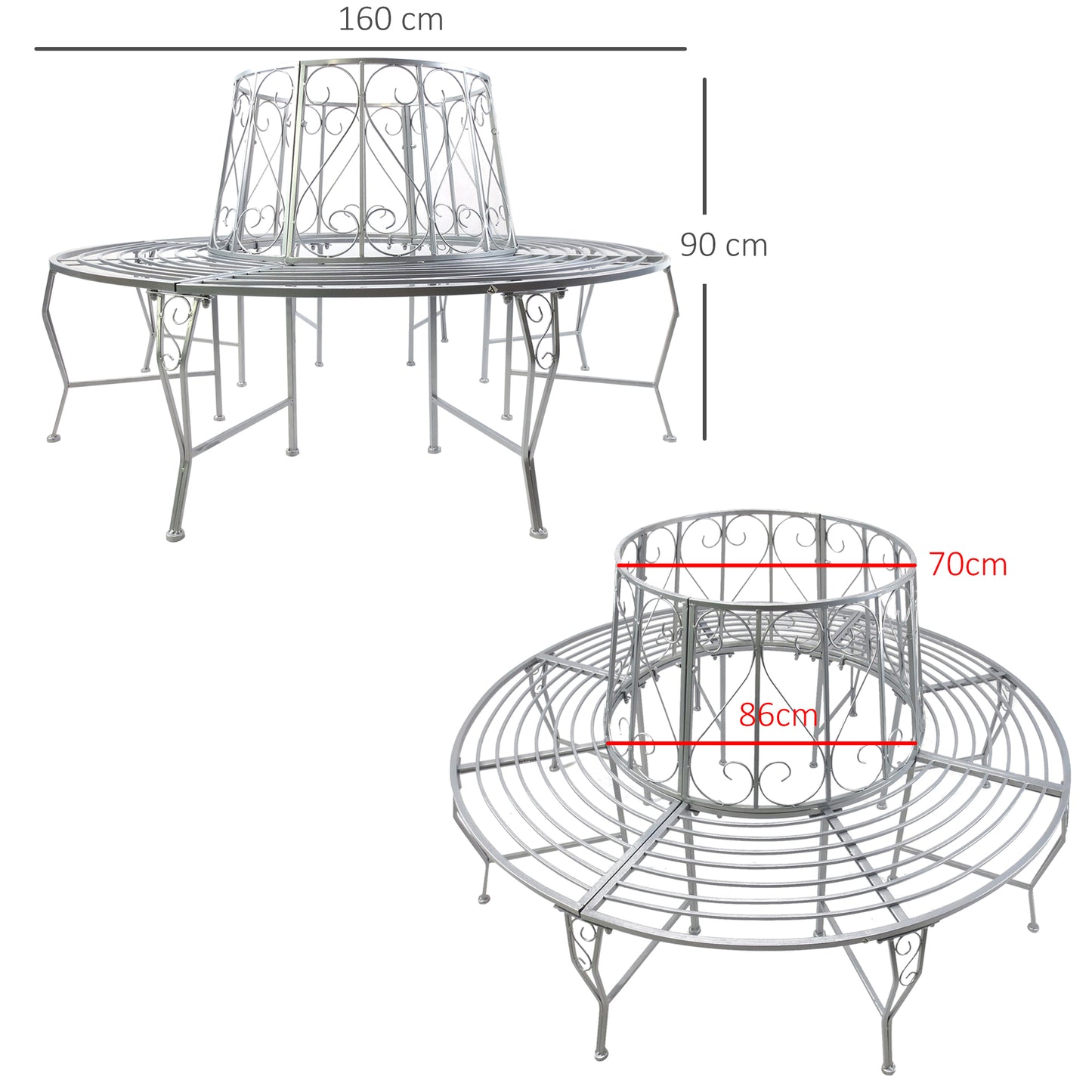 outsunny-outdoor-garden-metal-round-tree-bench-seat-diameter-160cm-height-90cm-silver