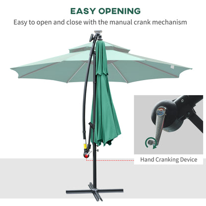 outsunny-3m-cantilever-parasol-banana-hanging-umbrella-with-double-roof-led-solar-lights-crank-8-sturdy-ribs-and-cross-base-green