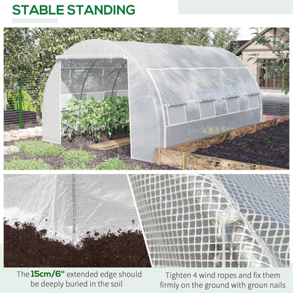 outsunny-4-x-3-x-2-m-polytunnel-greenhouse-with-steel-frame-reinforced-cover-zippered-door-and-8-windows-for-garden-and-backyard-white