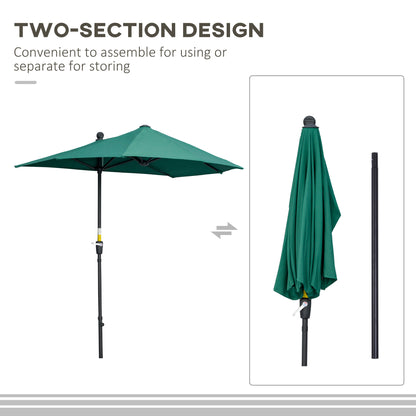 outsunny-2m-half-parasol-market-umbrella-garden-balcony-parasol-with-crank-handle-cross-base-double-sided-canopy-dark-green