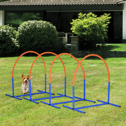 PawHut 4PCs Portable Dog Agility Equipment Blue