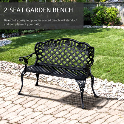 outsunny-cast-aluminium-garden-bench-outdoor-patio-2-seater-high-back-chair-armrest-antique-style-black