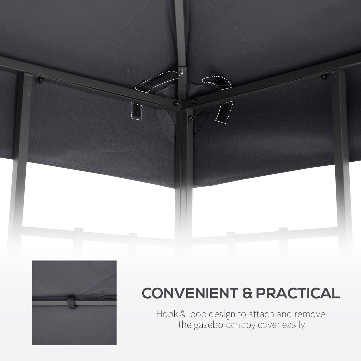 outsunny-3-x-3m-gazebo-canopy-roof-top-replacement-cover-spare-part-deep-grey-top-only