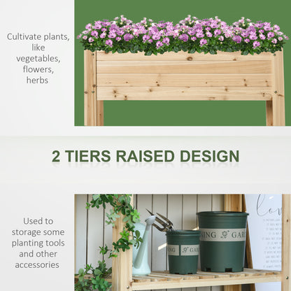 outsunny-wooden-planter-raised-garden-plant-stand-outdoor-tall-flower-bed-box-with-clapboard-nature-wood-color-100-x-40-x-84cm