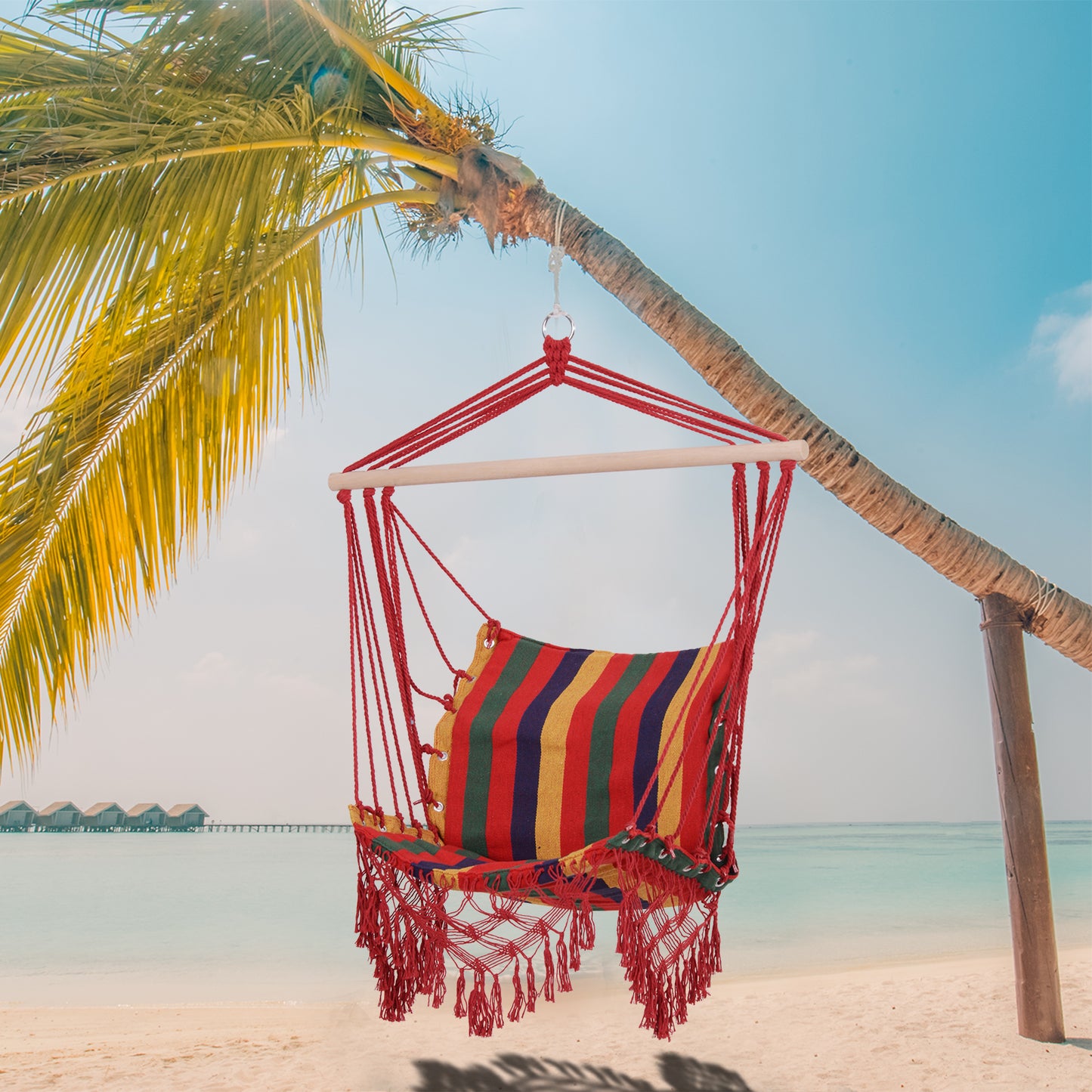 outsunny-hammock-chair-swing-colourful-striped-tree-hanging-seat-porch-indoor-outdoor-fabric-garden-furniture