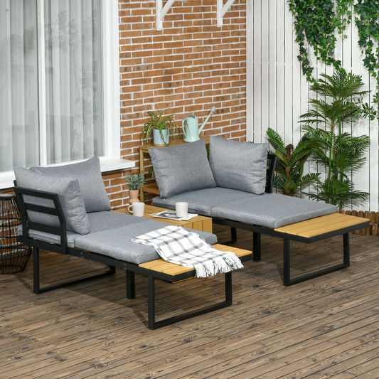 outsunny-4-seater-garden-sofa-set-patio-conversation-set-w-padded-cushions-wood-grain-plastic-top-table-and-side-panel-dark-grey