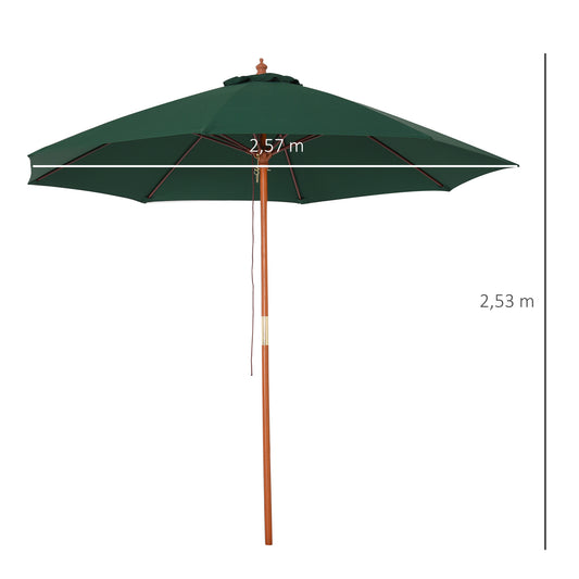 outsunny-2-5m-wood-garden-parasol-sun-shade-patio-outdoor-market-umbrella-canopy-with-top-vent-dark-green