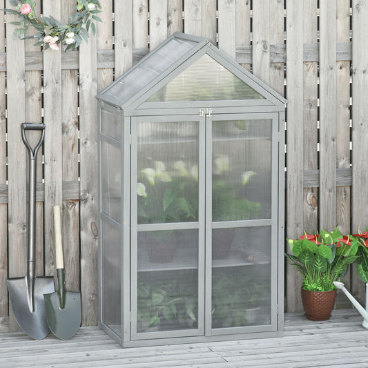 outsunny-3-tier-wooden-cold-frame-greenhouse-garden-polycarbonate-grow-house-w-adjustable-shelves-double-doors-80-x-47-x-138cm-grey