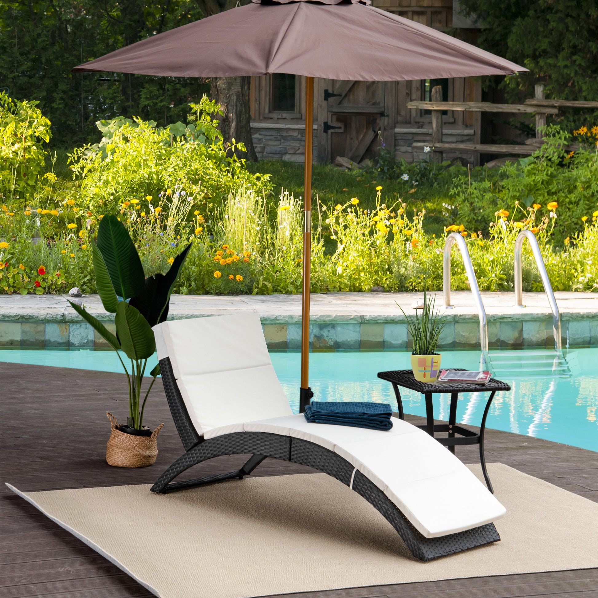 outsunny-garden-patio-rattan-wicker-folding-sun-lounger-recliner-bed-chair-with-cushion-for-outdoor-black