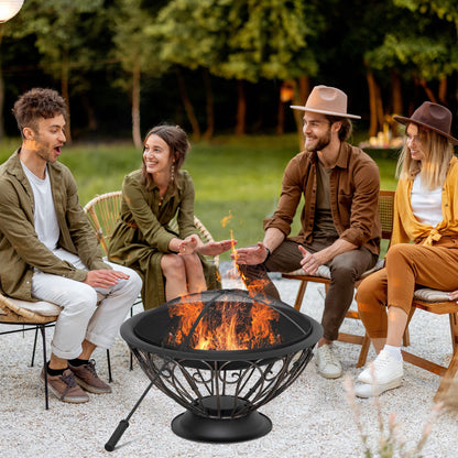 outsunny-outdoor-fire-pit-for-garden-metal-fire-bowl-fireplace-with-spark-screen-poker-log-grate-and-rainproof-cover-patio-heater-bronze